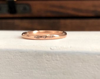 Miscarriage Angel wing ring 2mm Rose Gold Plated Stainless Steel Stacking Ring Hand Stamped ring angel wing name ring mothers ring
