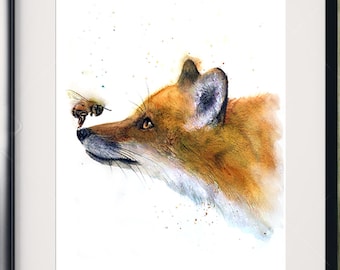 Peinture Renard Etsy