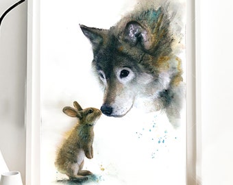 Wolf Illustration Etsy