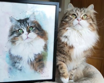 Personalized animal portrait from photo.