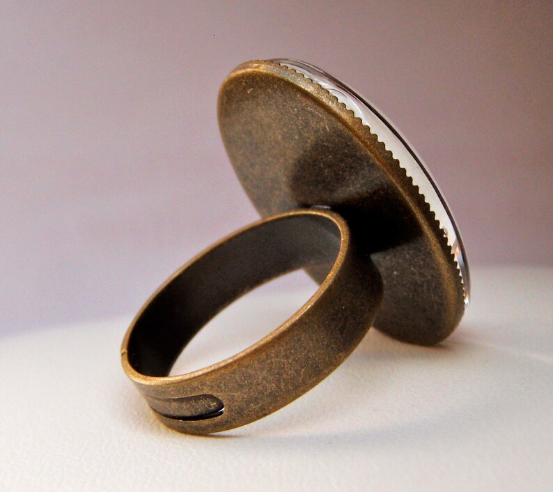 Bague ovale arbre de vie de Klimt Cabochon ring adjustable Klimt