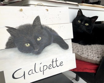 Ritratto di animali, pittura su tavole di legno, dalla foto.