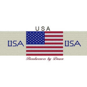 Peyote Bracelet Patterns, Beading Instructions, USA Flag Peyote, Flag Patterns, Bead Patterns, Beadwork Patterns, Peyote Stitch patterns