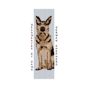 Peyote Bracelet Patterns, Beading Instructions, Shepherd peyote bracelet, Bead Patterns, Beadwork Pattern, Peyote Stitch patterns, dog pat