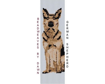 Peyote armbandpatronen, kraleninstructies, herder peyote armband, kralenpatronen, kralenpatroon, Peyote steekpatronen, hondenpat