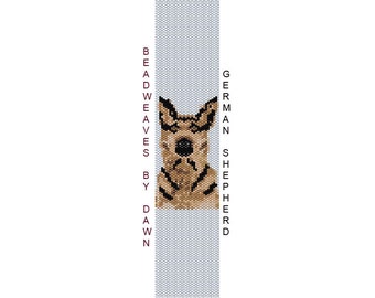 Peyote armbandpatronen, kraleninstructies, herder peyote armband, kralenpatronen, kralenpatroon, Peyote steekpatronen, hondenpat