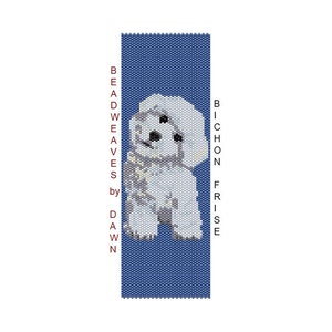 Peyote Bracelet Patterns, Beading Instructions, Bichon peyote bracelet, Bead Patterns, Beadwork Pattern, Peyote Stitch patterns, dog pattern
