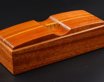 Wood box made from MAHOGANY with Curly Maple accents jewelry keepsake trinket pen pencil gift ornamental valet fine woodworking handmade urn
