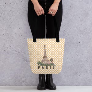 Spreadshirt Emily In Paris Stoffbeutel – Mit Emily Logo & Rosen, 100% Baumwolle | 10 Liter, 30 Cm Henkellänge, Leichter Jutebeutel