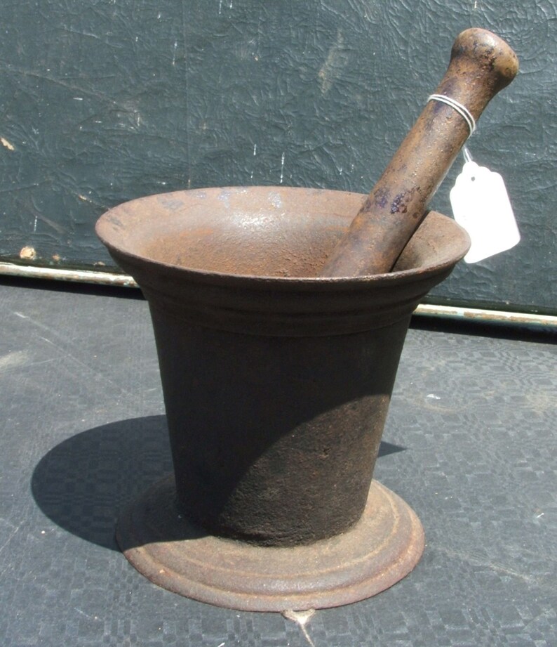 Vintage Mortar and Pestle Cast Iron 5.25 inch Tall 5.25 Etsy