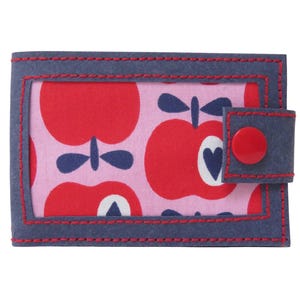 Mini Portemonnaie, Kreditkartenhalter, Apfel Geldbeutel, Card holder, aus Papierleder, mit Scheinfach und Münzfach