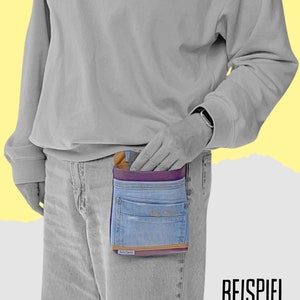 Belt bag Wallaby Upcycling jeans Space for wallet Keys Work material Waiter's bag image 6