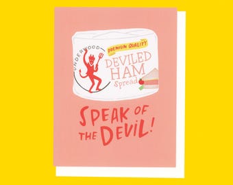 Carte de voeux vierge de jambon du diable