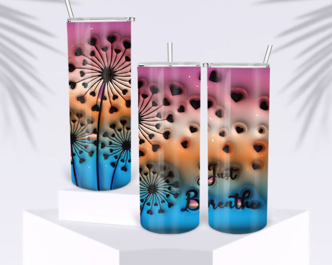 3D Inflated Puff Just Breathe Dandelion Heart 3D Just Breathe Etsy