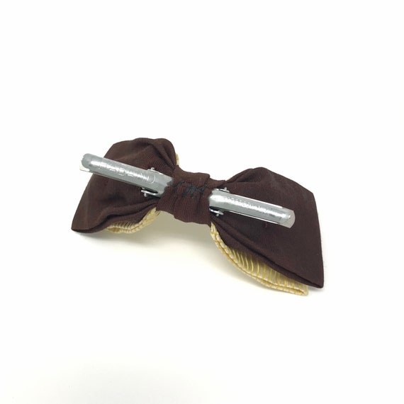 Vintage Gold and Brown Habrand Bow Tie - image 4