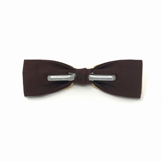 Vintage Gold and Brown Habrand Bow Tie - image 2