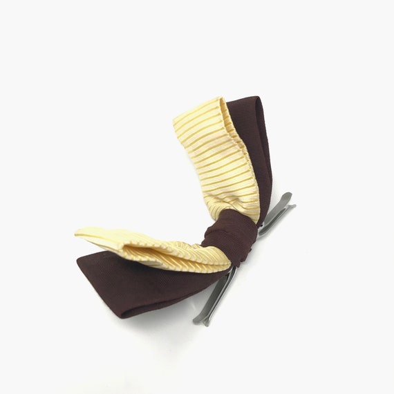 Vintage Gold and Brown Habrand Bow Tie - image 3