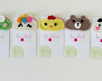 Animals Organic Cotton No-slip Snap Hand Crochet Hairclip