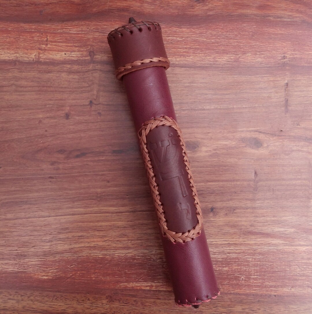 Unique Mezuzah, Genuine Leather,judaica Art, Leather Goods Etsy
