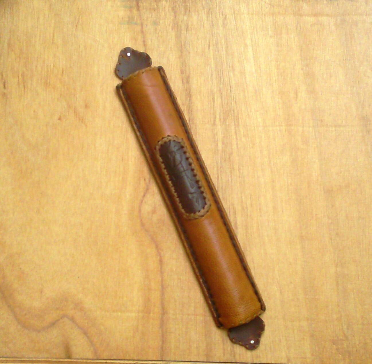 Hand Made Mezuzah Jewish Mezuzah Leather Mezuzah Etsy
