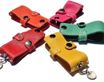 Leather Card & Key Holder, Keychain Charm, Store Reward Cards