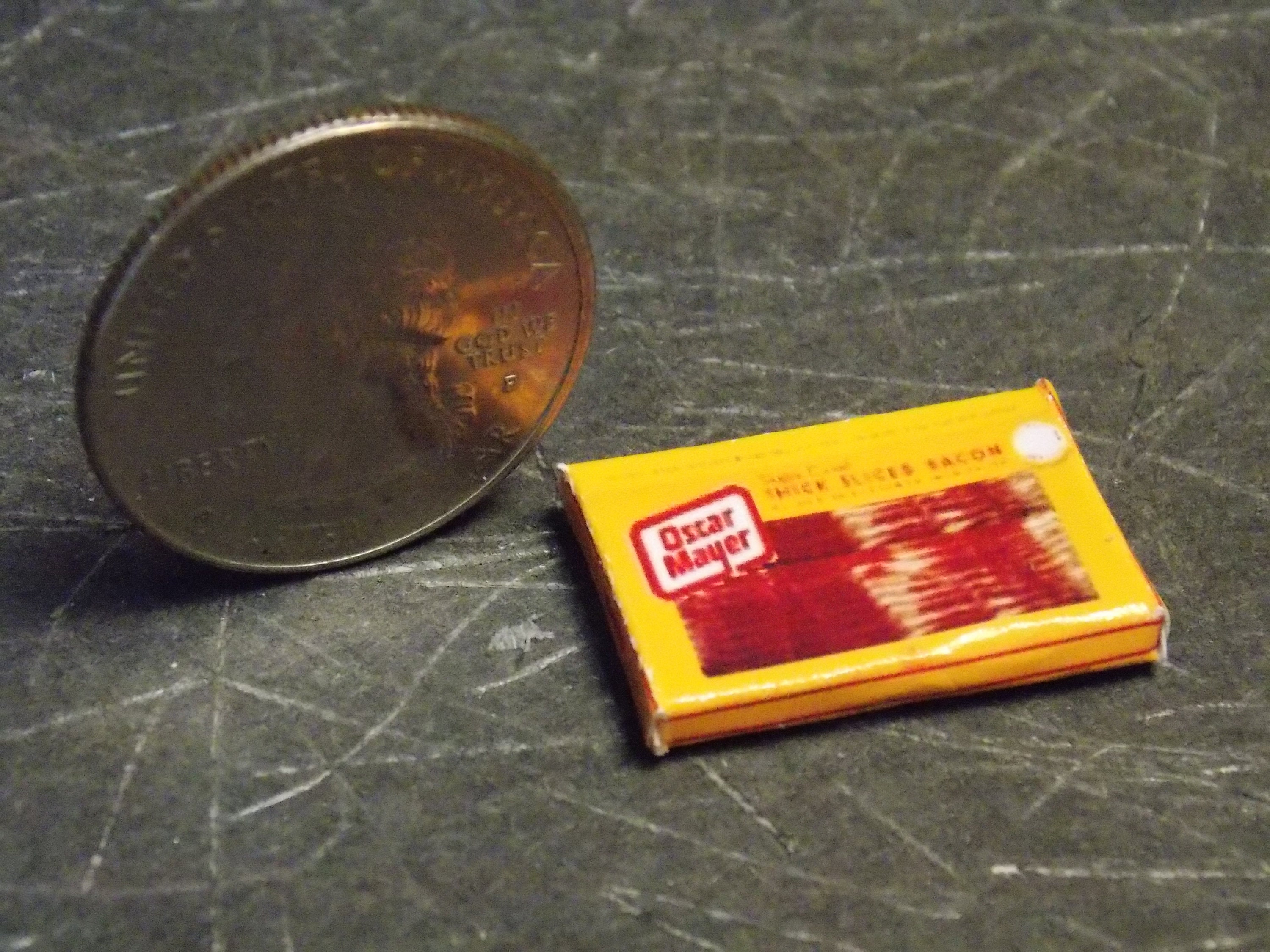 Dollhouse Miniature Food Bacon Package Box  1:12 One Inch Scale G24 D…