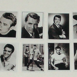 May include: A set of ten black and white photographs of famous men. The photographs are in a grid format, with five rows and two columns. Each photograph is framed in a white border.