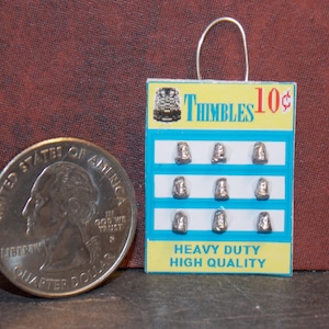 Dollhouse Miniature Sewing Shop Thimble Display 1:12 One Inch Scale A4 Dollys Gallery