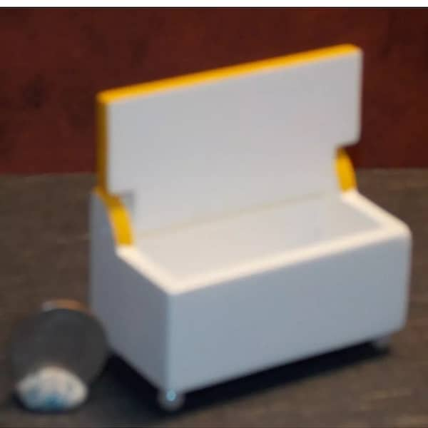 Dollhouse Miniature White Yellow Toy Box Chest 1:12 scale E36 Dollys Gallery