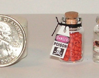 Dollhouse Miniature Halloween Witch Jar of Poison & Jar of Eyeballs 1:12 One Inch Scale D320 D113 Dollys Gallery