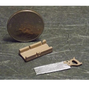 Dollhouse Miniature Metal Saw & Miter Box Tools 1:12 scale Z393 Dollys Gallery