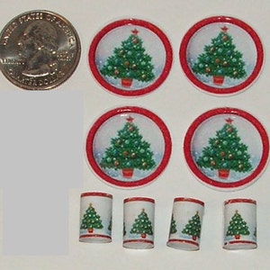 Dollhouse Miniature Paper Plates & Cups Set Christmas Tree 1:12 One Inch Scale D185 Dollys Gallery