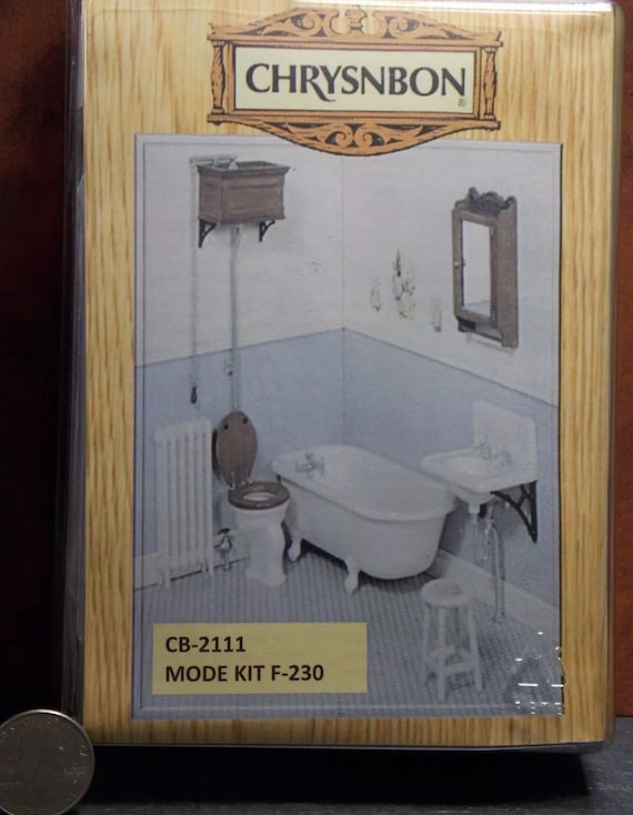 Dollhouse Miniature Bathroom Set Tub Kit Chrysnbon 1:12 Scale N240