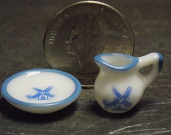Dollhouse Miniature Small Pitcher & Bowl Set 1:12 inch scale B95 B96 Dollys Gallery