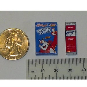 Dollhouse Miniature FOOD Breakfast Cereal Box milk 1:12 ff D202 Dollys Gallery