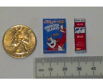 Dollhouse Miniature FOOD Breakfast Cereal Box milk 1:12 ff D202 Dollys Gallery
