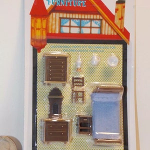Puppenhaus Miniatur Schlafzimmer Set 1:48 Quarter Inch Maßstab 1/4 E3 Dollys Gallery