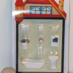 Dollhouse Miniature Bathroom Set 1:48 Quarter Inch scale 1/4 C47 Dollys Gallery