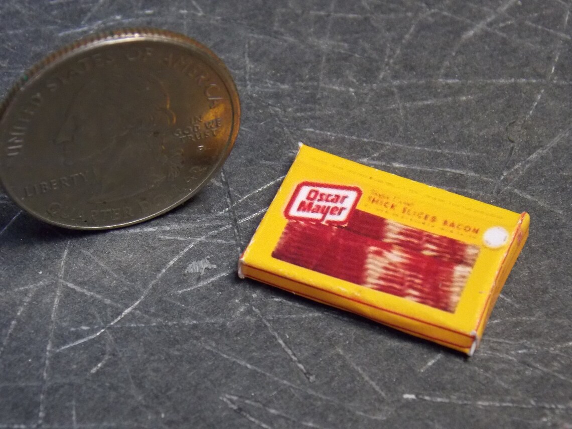 Dollhouse Miniature Food Bacon Package Box 112 One Inch Scale Etsy