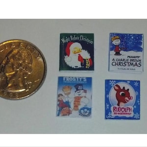 Dollhouse Miniature 4 Children&#39;s Christmas Books 1:12 one inch scale B185 Dollys Gallery
