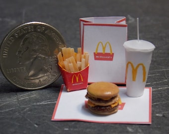 Conjunto de comida para llevar en miniatura para casa de muñecas M 1:12 escala de una pulgada F82 Dollys Gallery