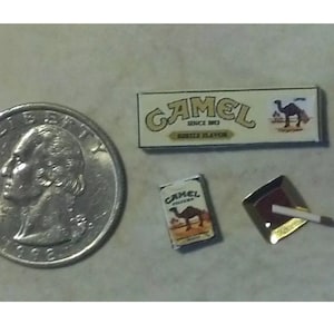 Poppenhuis miniatuur sigarettenverpakking en doos 1:12 op schaal ca. D114 Dollys Gallery