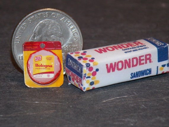 Dollhouse Miniature Food Bread Bologna Set 1:12 One Inch Scale
