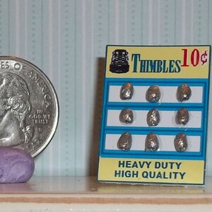 Dollhouse Miniature Sewing Shop Counter Top Thimble Display 1:12 One Inch Scale D303 Dollys Gallery
