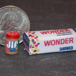 Dollhouse Miniature Food Bread & Peanut Butter Set 1:12 One Inch Scale B40 B41 Dollys Gallery