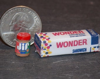 Dollhouse Miniature Food Bread & Peanut Butter Set 1:12 One Inch Scale B40 B41 Dollys Gallery