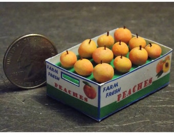 Dollhouse Miniature Peach Case Food Fruit 1:12 inch scale B410 Dollys Gallery