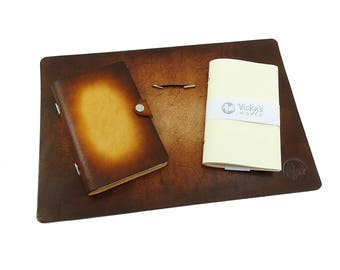 Leather book 4EVER OX Spot Bright Antique - Notebook with exchangeable, refillable book block including free embossing - Made in Germany
