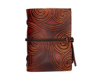 Leather Book – Soft OX Raw Swirl – Mousse – Din A6 - 400 pages - Diary - Notebook by Vickys World