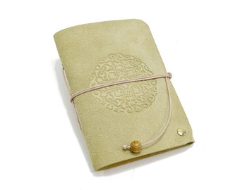 Notebook Leather Book Travel Diary - Travel Memory Mandala Nature - A6 100 - Vickys World - including free embossing